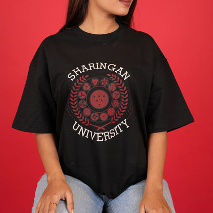 Sharingan University Anime Oversized Tee